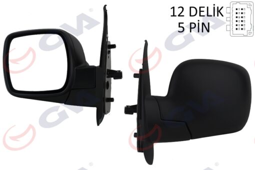 Dış Dikiz Aynası Sol Kangoo 08 Elektrikli Isıtmalı Konveks 5 Fiş Vm-6131ehl - 7701068840-8200495731