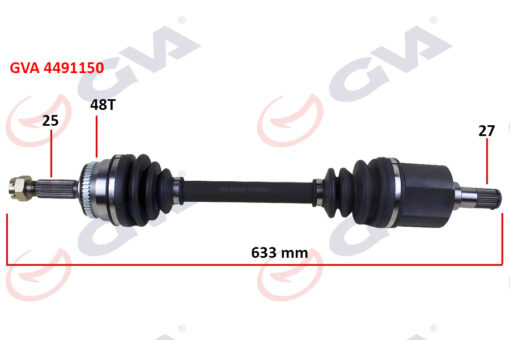 Komple Aks Sol Getz 1.5 Crdi 03-09 Abs Li 48diş 633mm - 495001C550-495001C460