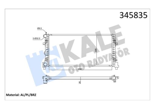 Su Radyatörü A1 10 Ibıza Iv-toledo Iv 08 Fabıa Iı-rapıd-roomster 06 Polo 09 1.2 1.6 1.9tdı 1.2 1.4tsı 1.2tfsı Mt Brazıng 650x308x26 6r0121253n-6rf121253 - 6R0121253-6R0121253A-6R0121253L