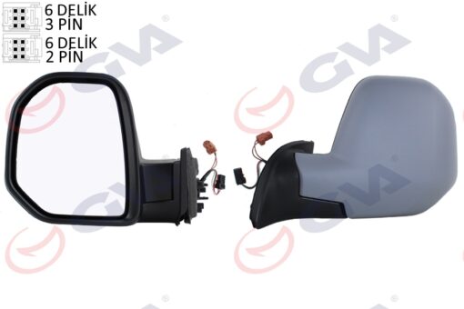 Dış Dikiz Aynası Sol Berlıngo-partner 08 Elektrikli Isıtmalı Astarlı Konveks Vm-6118ehpl - 8153.TR-1606642780