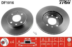 Ön Fren Aynası Küçük Renault R9-r11-r19-r21 Clıo I 91 96 Clıo Iı 98 Clıo Symbol 00 09 Kangoo 97 Megane I 96 Symbol Iı 08 238x20.1 Havalı 4 Delik - 7700756572-7701204286