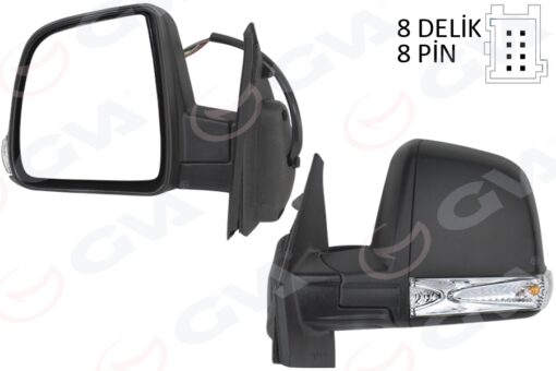 Dış Dikiz Aynası Elektrikli Sol Doblo Iıı 2011 Md. Sinyalli Katlanır / Power Flok Desenli 8 Fiş - 735645708