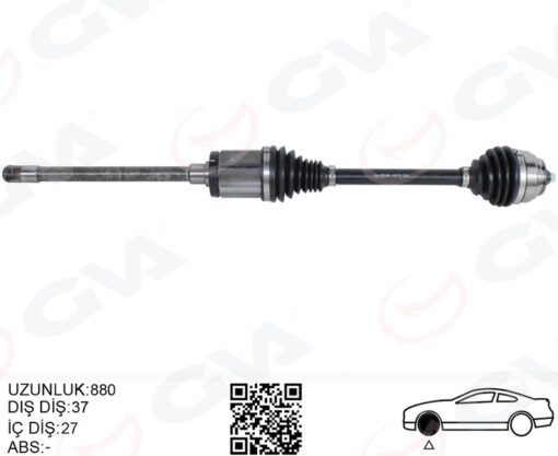 Komple Aks Ön Sağ Bmw X3 F25 X4 F26 880mm - 31607619658-31608675014