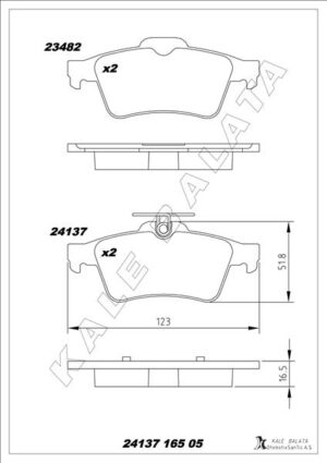 Arka Balata Focus Iı Cmax 03 Connect 02 Laguna Iıı 07 Opel Vectra C 02 Sıgnum 03 Cıtroen C5 08 Peugeot P508 10 18 1647875980-4254.a8 - 3M512M008AC-440601689R-93192623