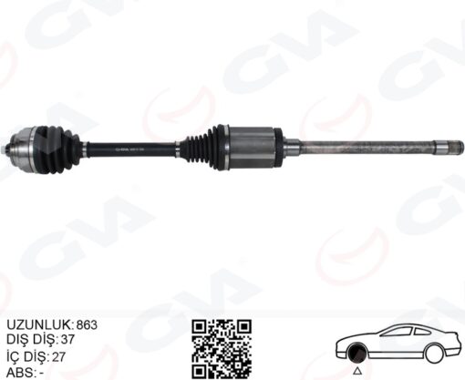 Komple Aks Ön Sağ Bmw F10 F12 F13 F06 Xdrıve 863mm - 31607618680-31607593044