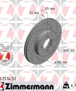 Ön Fren Aynası Nıssan Almera 00 02 Prımera 96 02 2.0ie 16v 280x7.7x 4 Delik Havalı - 402062F501-4020673L01-402062F500