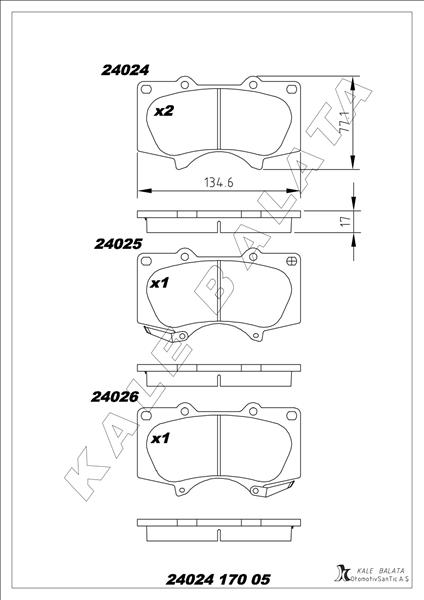 Balata Ön 4runner V-hılux Vıı.vııı-land Cruıser 200-land Cruıser Prado 04- - 446504090-446535290-446535330