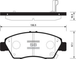Ön Fren Balata Büyük Tip Honda Cıvıc 1.6l B16a2 Vtec 16v 160hp 96-98 / 1.4l D14 3 Kapı - Hatchback 01-05 Kalınlık : 16.50 Mm - 45022SR3V11-45022SR3V12-45022TR2A01