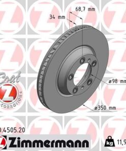 Fren Dıskı On Sag Porsche Cayenne 9ya 17 Panamera 971 16 350 Mm - 34 Mm - 971615302-9Y0615302