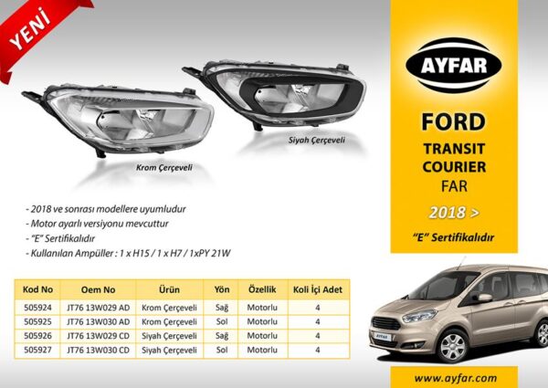 Far Sol Siyah Çerçeveli Ford Transıt Courıer 18 - JT7613W030CD-2263646