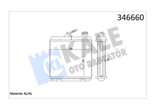 Kalorifer Radyatörü Brazing Astra F-calıbra A-vectra A Şaşı 174x174x42 - 1618004-52463008