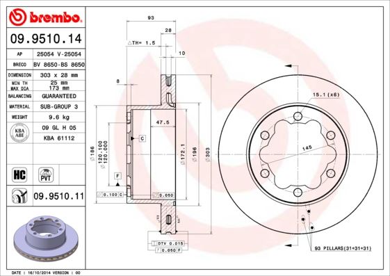 Fren Dıskı Arka Mercedes Sprınter B906 B907 . Vw Crafter 30-35-50 Cıft Teker - A9064230112-2E0615601