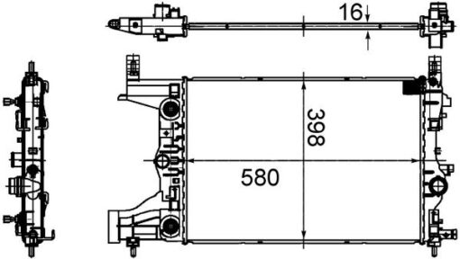 Radyatör Otomatik Astra J-zafıra Tourer C-cruze 1.4-1.6 Al/pl/brz 580x398x16 - 39074662-1300299-13267650-13281773