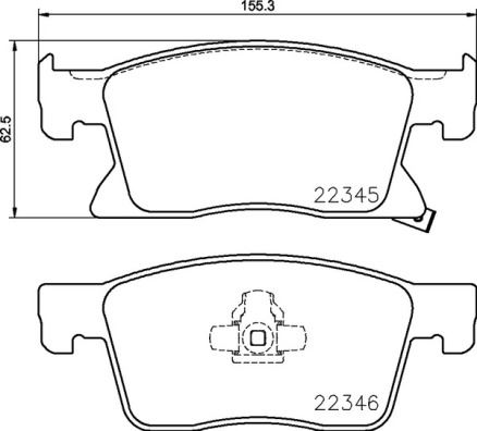 Ön Balata Astra K 15 22 16 İnc 155.2x62.3x19.5 - 13478301-95526567