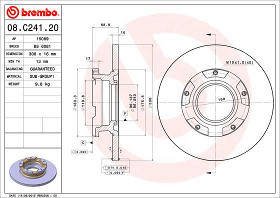 Arka Fren Dısk Aynası Transıt Custom V362 12 Abs Lı O.ceker Cap 308 16 - BK212A097EA-2012584-2040064