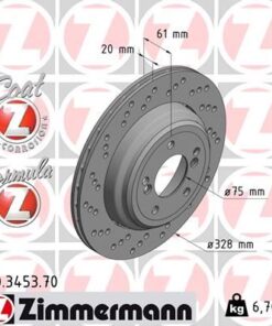 Fren Dıskı Arka Sol Bmw M3 E46 Yüksek Kaplamalı Havalı Delıklı - 34212282303