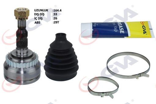 Aks Kafası Dış Ön Vectra B 1.6i-1.8i-2.0i 95-03 Abs Li 29 Diş 33x25x52 164.5mm - 90498412-374262