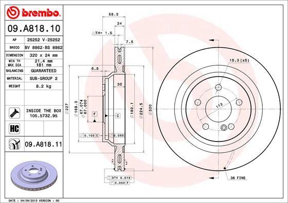 Fren Dıskı Arka Mercedes Amg W221 C216 W222 R230 - A2214231012