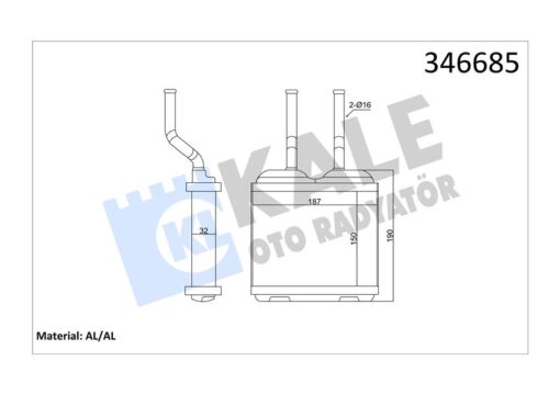 Kalorifer Radyatörü Corsa B 93-00 -tıgra 94-98 -combo 182x155 - 1618020-52463287-62459431