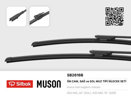 Silecek Süpürgesi 650/400mm Muz Tipi Corsa D 06 14 Corsa E 14 19 - 95516013-6272310-1272111-1689813080