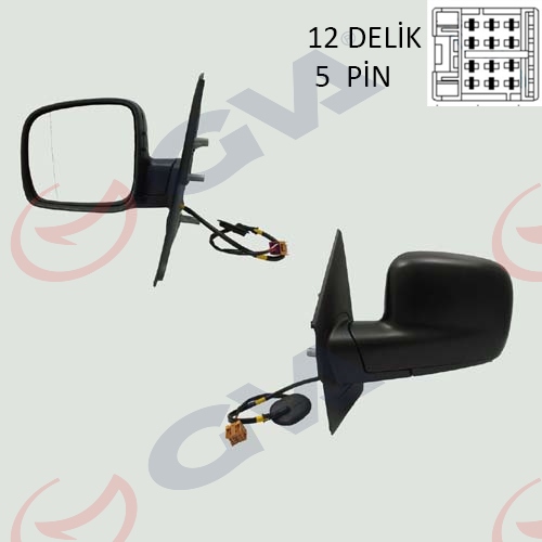 Dış Dikiz Aynası Sol Transporter T5 Multıvan 04 Elektrikli Isıtmalı Asferik 5 Fiş Vm-373ehal - 7H1857507A9B9-7H1857521A