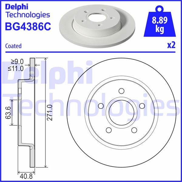 Arka Fren Dısk Aynası Focus Iıı 11 17 271x11x63.5x41x5dl - BV612A315BA-1704765