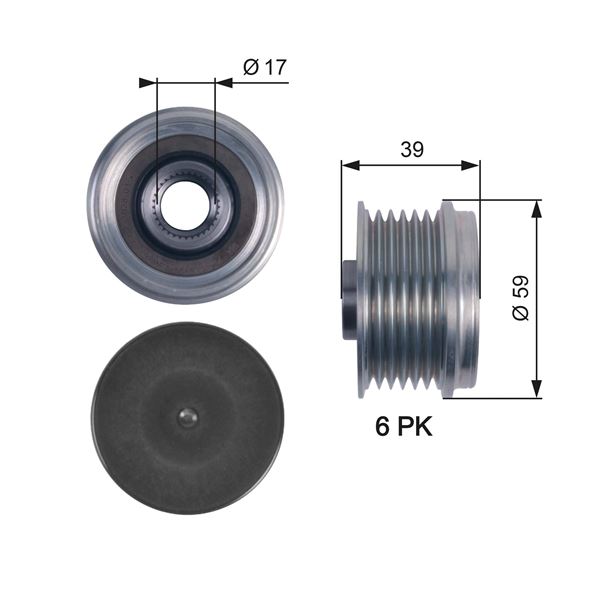 Şarj Dinamo Alternatör Kasnağı Astra H-corsa C-d-comboc-d-merıva-tıgra-doblo-fıorıno-punto-palıo- 1.0-1.2-1.4-1.3 Cdtı - 93192215-77364723-6204229-6204286