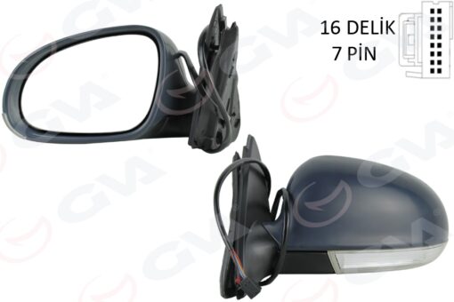 Dış Dikiz Aynası Sol Elektrikli Isıtmalı Sinyalli Hafızalı Astarlı Asferik Vw Golf 20