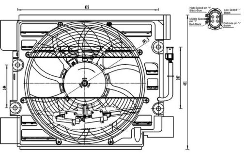 Komple Fan 4kutuplu 400 W Bmw E39 M51 M57 M62 1995 98 - 64548380780