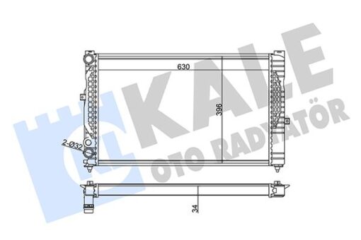 Radyatör A4-a6 1.8-passat 1.6 1.8 00-05 630x396x34 Al-pl - 8D0121251Q-8D0121251K-8D0121251E