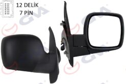 Dış Dikiz Aynası Sağ Kangoo 08 Elektrikli Isıtmalı Sensörlü Konveks 7 Fiş Vm-6131ehsr - 7701068836-8200495735