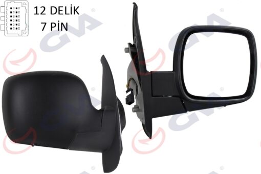 Dış Dikiz Aynası Sağ Kangoo 08 Elektrikli Isıtmalı Sensörlü Konveks 7 Fiş Vm-6131ehsr - 7701068836-8200495735