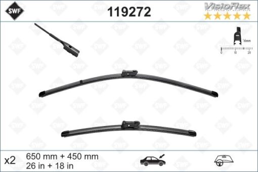 Silecek Süpürgesi Ön Üstten Basmalı Golf7-a3-passat-polo 2012 650 X 450 Mm - 5G1998002-3V1998001-8V1998002A
