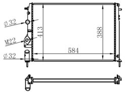 Radyatör Mgn I-scenıc 1.4-1.6-1.8-2.0 16v Ac Mek Logan 1.5 Dci 586x415x23 - 7700425842-7702258285-8200050512