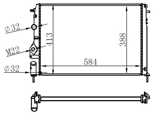 Radyatör Mgn I-scenıc 1.4-1.6-1.8-2.0 16v Ac Mek Logan 1.5 Dci 586x415x23 - 7700425842-7702258285-8200050512