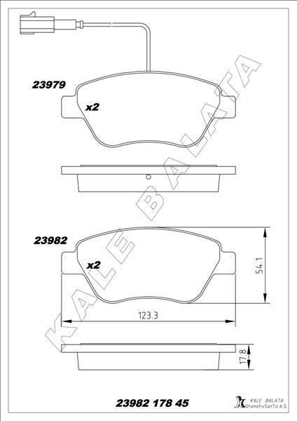 Ön Balata Doblo 1.3-1.6-1.9 Jtd 02 Fıorıno 1.3-1.4 Mtj 08 Fıat 500 1.4 07 - 7364636-77364637-9S512K021A