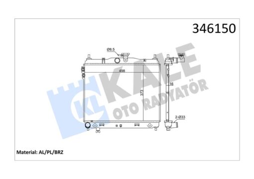 Radyatör Getz 03-05 1.3-1.6 Mek Ac Klimasız 494x385x20 Al/pl/brz - 253101C100