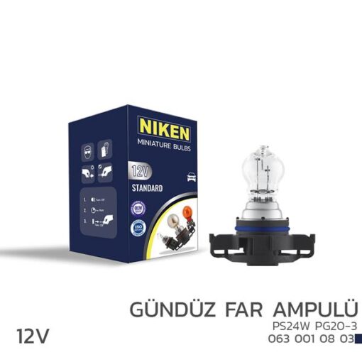 Nıken 12v Ps24w Gündüz Far Ampulü Pg20-3 10lu - UNIVERSAL