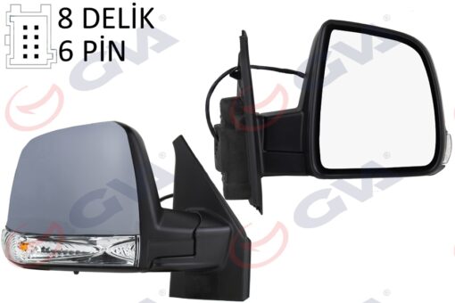 Dış Dikiz Aynası Sağ Doblo 11 Elektrikli Sinyalli Astarlı Tek Camlı Konveks 6 Fiş Vm-668ehpr - 735528040