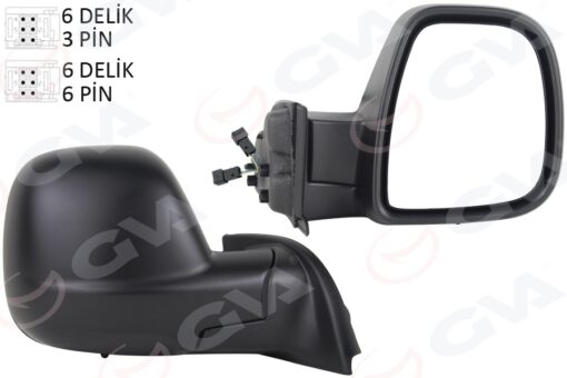 Dış Dikiz Aynası Sağ Partner-berlıngo 12-18 Elektrikli Desenli Rezistanslı Sensörlü Otomatik Açma Kapama - 1608177980