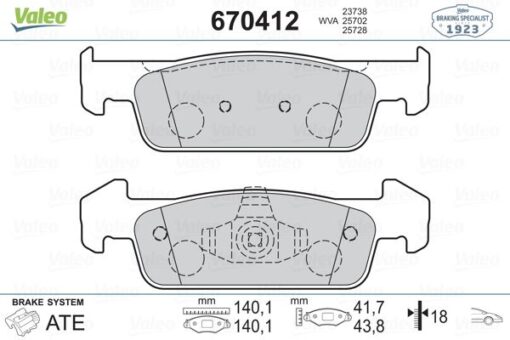 Ön Balata Clıo Iv 1.2 1.5dci 12 Dacıa Sandero Iı 1.2.1.2 Lpg 2012 Logan 12 140.2x18x42 - 410609646R-410602396R
