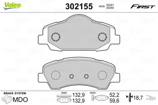 Ön Fren Balatası Peugeot P301 12 P308 13 Cıtroen C-elysee 12 C4 14 266mm - 1608691380-1610699280