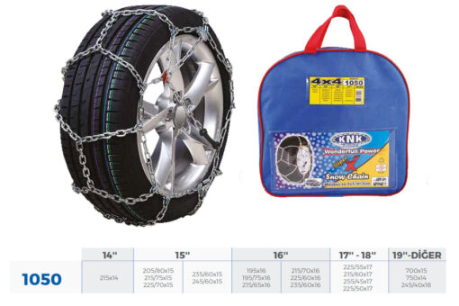 Patinaj Zinciri 4x4 Jeep - Minibüs Ve Hafif Tic.araç Zincir Ebatları İçin Resime Bakınız