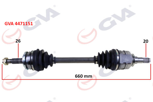 Komple Aks Sol Toyota Aurıs. Corolla 1.4l 1ndtv Nde150 D-4d Dizel 07-13 26x20 Komple Boy 660mm - 4342002620-4342002621