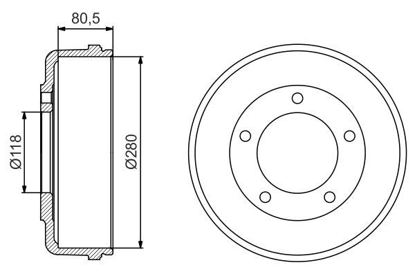 Arka Kampana Transıt V.184 01 06 Tek Teker 280 / 80.5 Mm - YC1W 1126 DD-3C111126AA-4519396