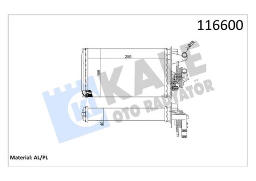 Kalorifer Radyatörü Fıat Tempra 95 01 Tipo 95 01 Alfa Romeo 145 95 01 146 94 01 155 92 97 250x158x42 Musluklu - 7754065-7582699-7754068