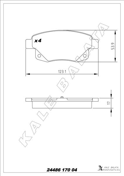 Arka Fren Balatası Transıt V347-v348 06 11 Fıssız - ME6C1J2M008AB-6C112M008AF-1371454