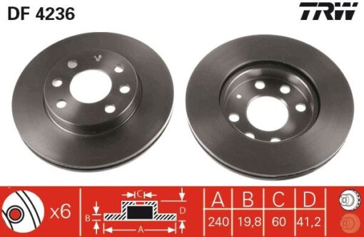 Ön Fren Aynası Corsa C 1.0-1.2 16v 01 11 Abs Li 240x20x4dlxhavalı - 95526649-569021-9195985-9127966