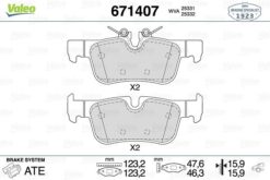 Fren Balatası Arka Bmw F40 F44 F45 F46 F48 F49 F39 . Mını F54 F60 - 34201543683