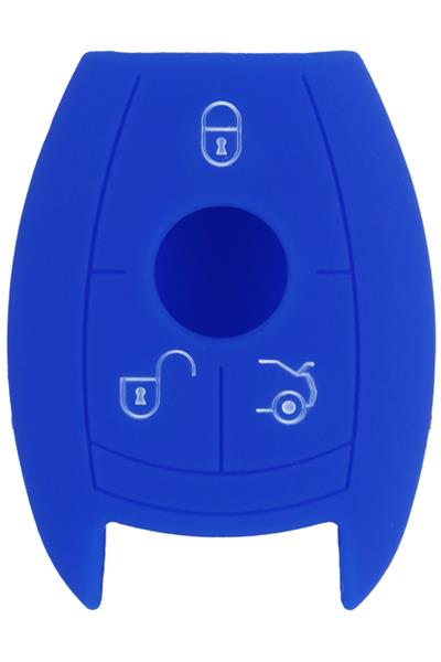 Kontak Anahtar Kumanda Koruyucu Kılıf Silikon 3 Tuş Mavi Mercedes Smart Keyless - HMA086-M